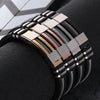 Stainless Steel Bracelets Men Wrist Band Black Grooved Rudder Silicone Mesh Link Insert Punk Wristband Casual Bangles - Image 4
