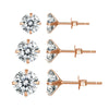 Three-Pair Cubic Zirconia Stud Earring Set in Multiple Metal-Tone Options - Image 9