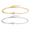 Half-rod Bracelet and Chain A Zircon Pendant For Women Stack Link Cuff Jewelry Birthday Gift to Her - Image 8