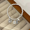 Silver Bracelet Red Persimmon Beaded Elastic Lucky Good For Woman Girl Jewelry Gift - Image 37