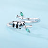 Miseff Silver Ring Cute Panda Whale Hummingbird Dragonfly Adjustable Open Ring Jewelry Gifts - Image 5
