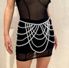 multi-layer tassel retro style imitation pearl waist chain banquet charm women's body chain jewelry - Image 1