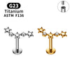 Titanium 16G CZ Star Flat Back Stud Earring Internal Thread Ear Cartilage Tragus Lobe Conch Helix Piercing Jewelry - Image 1