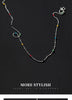 Modian 925 Sterling Silver Rainbow Color Crystal Necklace For Women Shiny Simple Long Chain Choker Fine Jewelry Gift