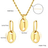 Circular Shell Jewelry Set Pendants Necklace Earring Sets Sun Cross Stainless Steel Set For Women Wedding Party - Image 14