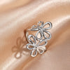 Stainless Steel Daisy Flower Rings for Women Men Vintage Irregular Flower Geometric Hollow Open Rings Charm Jewelry Gift - Image 10