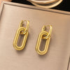 Retro Double Loop Design Drop Earring Gold Silver Color Geometric Round Earrings for Women Girls Punk Hip Hop Jewelry G - Image 7