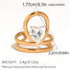 Statement Stainless Steel Delicate Shiny Cubic Zirconia Ring For Women Gold Pvd Plated Finger Jewelry Gift - Image 14