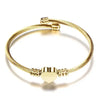 Girls Gold Color Stainless Steel Heart Bracelet Bangle With Letter Initial Alphabet Charms Bracelets For Women - Image 32