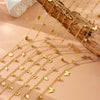 316L Stainless Steel Golden Snowflake Butterfly Crown Key Lightning Zircon Necklace Bracelet Set Jewelry Sets Gift - Image 4