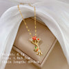 Over 30 Styles Bear Necklace Titanium Steel Zircon Micro Inlaid Copper Pendant Collarbone Chain Souvenir Gift - Image 19