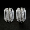 Silver Color Cross Hoop Earrings for Women Full Crystal Cubic Zirconia Statement Female Earrings Trends Jewelry - Image 2