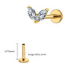 Titanium Tiny Double Marquise CZ Labret Stud Earring 16G Heart CZ Cartilage Helix Tragus Conch Piercing - Image 14