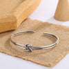 European Retro Personality Rope Buckle Two Thread Knotting Bangle Silver Opening Bracelets - Image 1