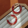 Vintage Brown Resin Round Hoop Earrings for Women Elegant Geometric Circle Temperament Earings Wedding Jewelry Gifts - Image 8