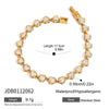Minimalist Tennis Bracelet with Cubic Zirconia in Gold Tone - Image 11