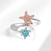 Sunflower Rotating Ring For Women Spinner Fidgets Adjustable Open Rings Cute Animal Butterfly Turtle - Image 5