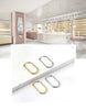 Two-Piece Clip-On Hoop Earrings with Oval Profile - Image 15
