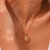 Minimalist Delicate Crystal Filled Hollow Moon and Sun Pendant Gold Plated Stainless Steel Necklaces For Woman - Image 3