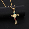 Catholic Jesus Cross Stainless Steel Necklace Saint Benedict Crystal Virgin Mary Pendant Crucifix Male Necklaces Jewelry Cruz - Image 4