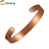Copper Bracelets for Women Men Unisex 9.5mm Wide Adjustable Open Cuff Bangles Female Resizable Jewelry Metal Soft - Image 1