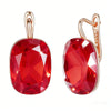 Red Stone Drop Earrings For Women Rose Gold Color 25 13mm Big Zircon Jewelry Gifts - Image 1