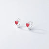Colorful Drop Glaze Heart Hoop Earrings for Women Girl Simple Sweet Delicate Silver Color Small Huggies - Image 7