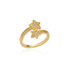 Zircon Double Star Rings For Women Gold Color Stainless Steel Opening Stars Finger Ring Wedding Party Aesthetic Jewelry Gift - Image 24