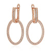 Hoop Zircon Earrings For Women Rose Gold Color Retro EarDrop Jewelry Accessories - Image 6