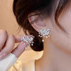 Sparking Snowflake Earrings For Women Shiny Zircon Imitation Pearl Firework Earring Christmas Year Party Jewelry - Image 24