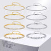 3mm Stainless Steel Rhinestone Crystal Foot Chain Tennis Anklet Gold Plated Zirconia Chain Anklets Beach Jewelry - Image 1