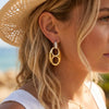 Double Circles Hoop Earrings for Women Stainless Steel Gold Chunky Oval Earring Clean Girl Jewelry - Image 2