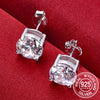 8.0mm Silver Stud Earrings For Women Sparkling Wedding Jewelry - Image 9