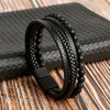 19/21/23cm Hand-woven Leather Bracelet Multilayer Tiger Eye Beaded Leather Men Bracelet Punk Bangle for Men Jewelry - Image 5