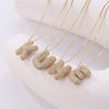 Stainless Steel Bubble Letter Necklace for Women Girls Shiny Zircon Rhinestone Alphabet 26 A-Z Dainty Balloon Choker - Image 4