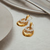 Pearl Hollow Door Handle Earrings Gold Color Plated Stainless Steel Oval Earrings Women's Accessories Party G - Image 3