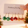 Personality Christmas Colorful Ball Drop Earrings for Women Snowflake Xmas Tree Pattern Lantern Ball Hoop Earring Accessories - Image 1