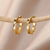 Heart Stainless Steel Earrings for Women Zircon Gold Color Hoop Earring Aesthetic Ear Piercing Jewelry Accessories - Image 27