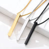 Pillar Necklace For Men Women Stainless Steel 3D Bar Pendant Chain Minimalist Simple Casual Unisex Neck Collar - Image 2