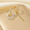 Statement Minimalist Gold Silver Color Asymmetric Square crystal Pendant Hoop Earrings Street Style Elegant Jewelry - Image 1