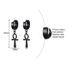 Drop Cross Earring Mens Egyptian Ankh Michael Hang Dangle Earrings Black Stainless Steel Male Punk Jewelry - Image 4