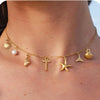 Starfish Shell Initial Necklace Gold Plated Stainless Steel Charm Necklaces Surfer Girl Summer Beach Gift - Image 16