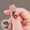 Silver Open Finger Ring Golden Enamel Donut Dazzling Geometric Punk For Women Jewelry Gift - Image 50