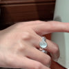 Silver Rings For Women Geometric Jewelry Finger Adjustable White Stone Ring For Party Birthday Gift - Image 4
