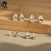 Orsa Jewels Cubic Zirconia Stud Earrings Silver Shiny CZ Daily Zirconia Stud Earrings - Image 2