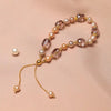 Pink Imitation Pearl Bracelets Purple Crystal Beaded Adjustable Bracelets Bangle Female Wristband Accessories B - Image 3