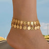 Anklet Gold Color Alloy Coin Tassel Foot Chain Ankle Bracelet Women's Wedding Decoration On Foot - Image 1