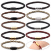 Leather Bracelets Stainless Steel Braided Rope Bracelets for Men Women Stainless Steel Accessories Braid Style Bangles - Image 1