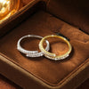Opening Ring for Women Girls Sparkling Lab Diamond Half Eternity Wedding Ring Adjustable Jewelry Gift - Image 6