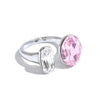 Multi Color Stainless Steel Oval K9 Crystal Adjustable Ring for Women Gold Color Pvd Plated Shiny Jewelry - Image 8